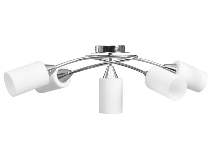 vidaXL Lampa sufitowa z ceramicznymi kloszami na 5 żarówek E14, biała Ceramika Stal Metal Chrom Lampa z kloszem Pomieszczenie Sypialnia