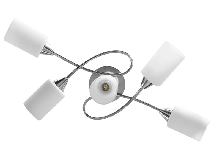 vidaXL Lampa sufitowa z ceramicznymi kloszami na 5 żarówek E14, biała Pomieszczenie Sypialnia Lampa z kloszem Metal Stal Ceramika Chrom Styl Nowoczesny