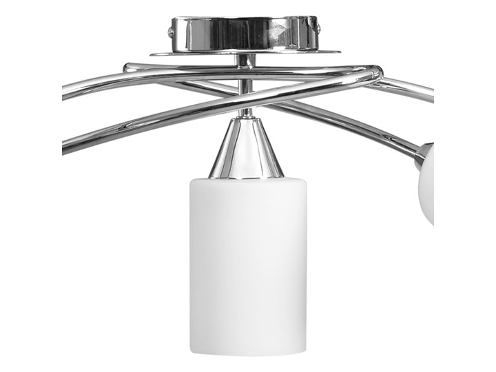vidaXL Lampa sufitowa z ceramicznymi kloszami na 5 żarówek E14, biała Lampa z kloszem Metal Stal Ceramika Chrom Styl Nowoczesny