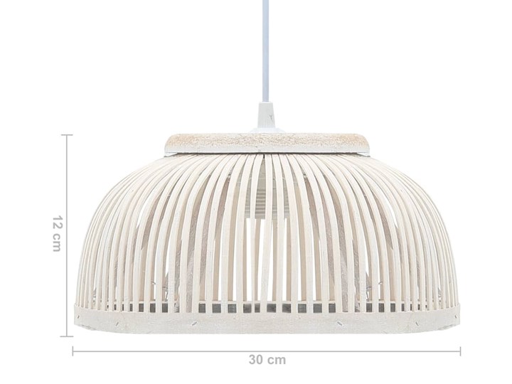 vidaXL Lampa wisząca, bambusowa, 40 W, 30x12 cm, E27, półkolista Drewno Stal Metal Pomieszczenie Salon Pomieszczenie Jadalnia