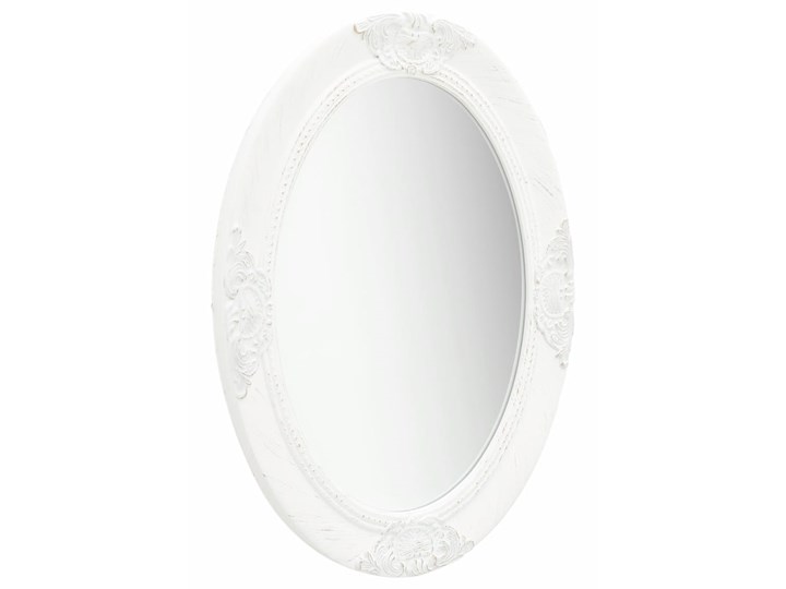 vidaXL Lustro ścienne w stylu barokowym, 50x70 cm, białe Pomieszczenie Garderoba Lustro z ramą Owalne Kolor Biały