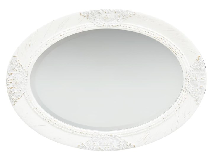 vidaXL Lustro ścienne w stylu barokowym, 50x70 cm, białe Lustro z ramą Owalne Styl Tradycyjny