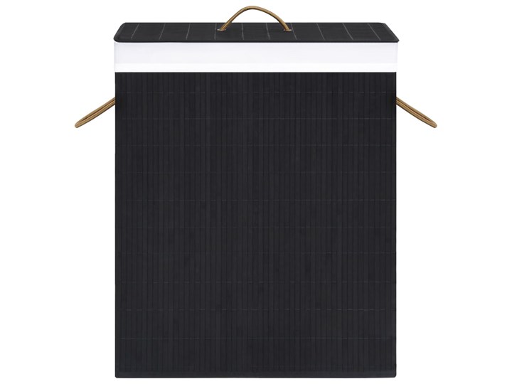 vidaXL Bambusowy kosz na pranie, czarny, 100 L Drewno Tkanina Kategoria