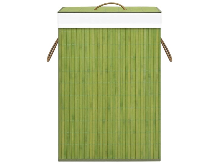 vidaXL Bambusowy kosz na pranie, zielony, 72 L Tkanina Drewno Kategoria