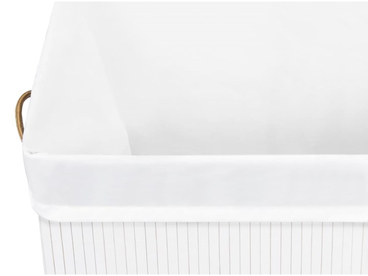 vidaXL Bambusowy kosz na pranie, biały, 83 L Tkanina Drewno Kategoria