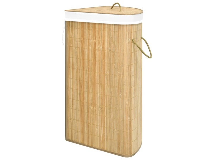 vidaXL Bambusowy kosz na pranie, narożny, 60 L Tkanina Drewno Kategoria
