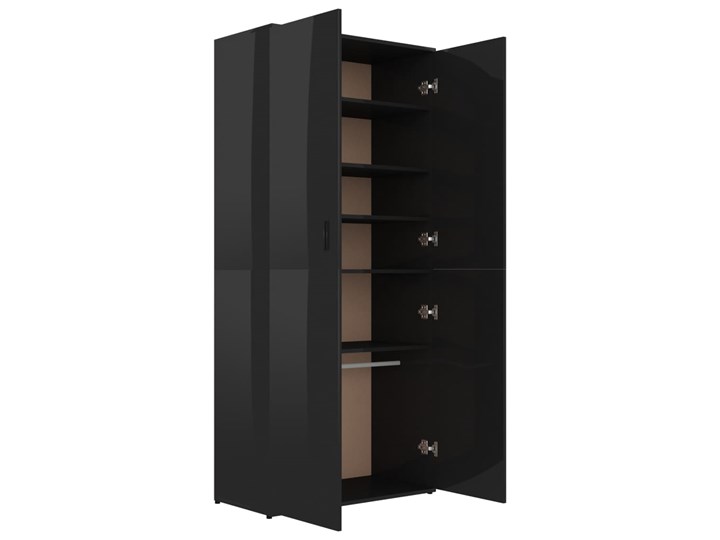 vidaXL Szafka na buty, wysoki połysk, czarna, 80x39x178 cm Szerokość 80 cm Płyta laminowana Płyta MDF Płyta meblowa Kolor Czarny Głębokość 39 cm Pomieszczenie Sypialnia