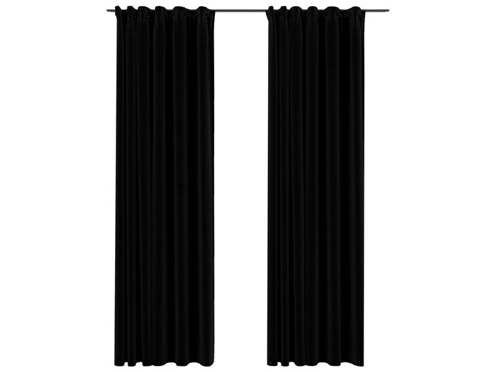 vidaXL Zasłony stylizowane na lniane, 2 szt., czarne, 140x245 cm
