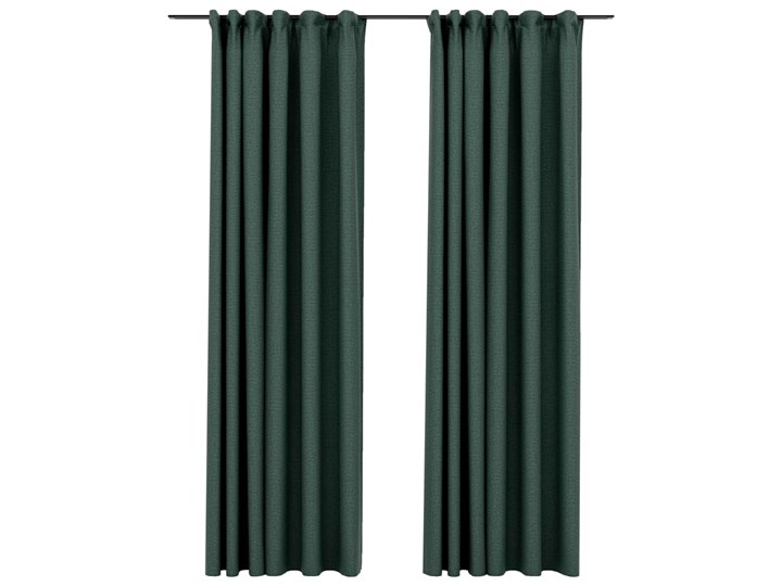 vidaXL Zasłony stylizowane na lniane, 2 szt., zielone, 140x225 cm