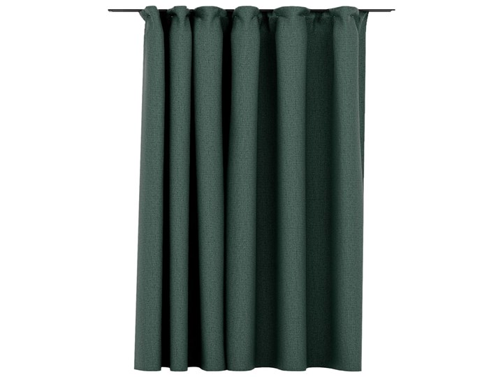vidaXL Zasłona stylizowana na lnianą, z haczykami, zielona, 290x245 cm Poliester Len 245x290 cm Zasłona zaciemniająca Pomieszczenie Sypialnia Pomieszczenie Salon