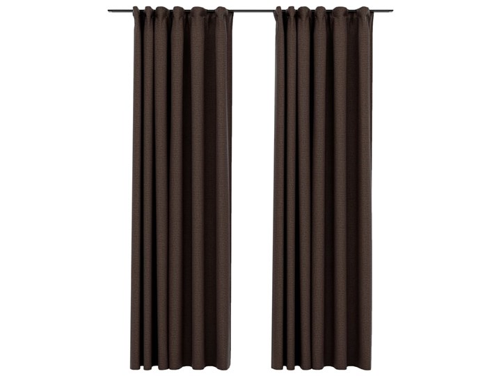 vidaXL Zasłony stylizowane na lniane, 2 szt., taupe, 140x225 cm Len Poliester Zasłona zaciemniająca Typ Zasłony gotowe