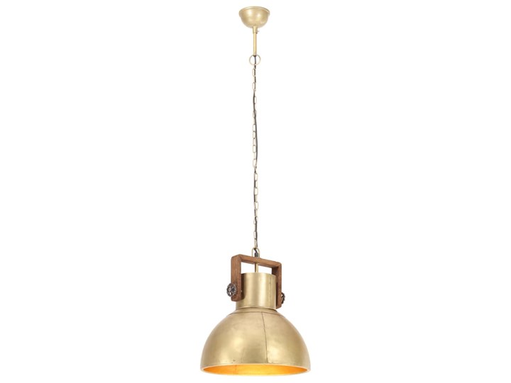 vidaXL Industrialna lampa wisząca, 25 W, mosiężna, okrągła, 40 cm, E27 Drewno Mosiądz Lampa z kloszem Metal Styl Industrialny