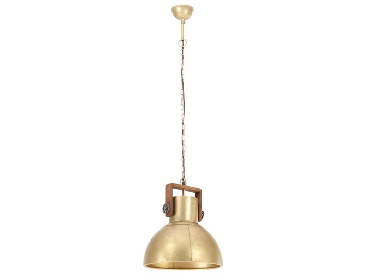 vidaXL Industrialna lampa wisząca, 25 W, mosiężna, okrągła, 40 cm, E27 Lampa z kloszem Drewno Metal Mosiądz Styl Industrialny
