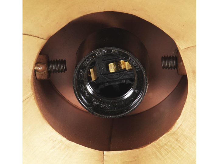 vidaXL Industrialna lampa wisząca, 25 W, mosiężna, okrągła, 19 cm, E27 Mosiądz Lampa z kloszem Metal Kategoria Lampy wiszące Drewno Styl Industrialny