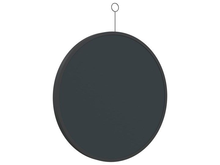 vidaXL Lustro ścienne z zawieszką, czarne, 50 cm Okrągłe Kolor Czarny