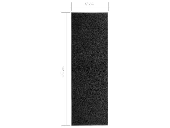 vidaXL Wycieraczka z możliwością prania, czarna, 60 x 180 cm Kolor Czarny Tworzywo sztuczne Kategoria Wycieraczki