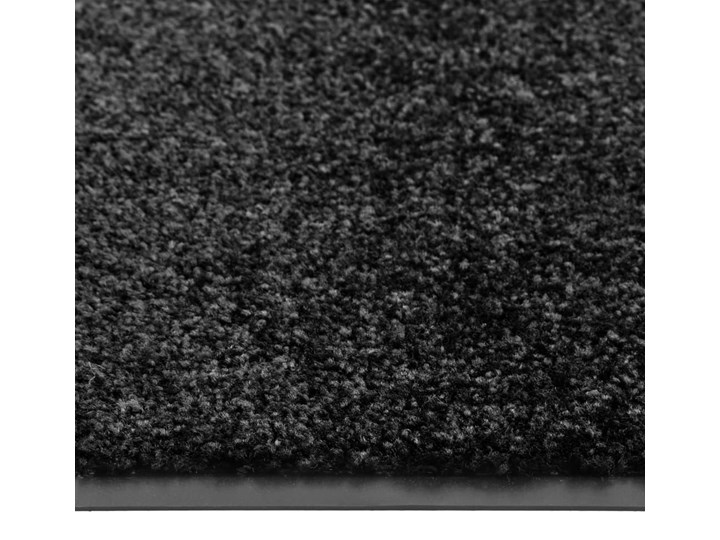 vidaXL Wycieraczka z możliwością prania, czarna, 90 x 120 cm Tworzywo sztuczne Kolor Czarny