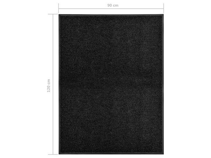 vidaXL Wycieraczka z możliwością prania, czarna, 90 x 120 cm Tworzywo sztuczne Kolor Czarny Kategoria Wycieraczki