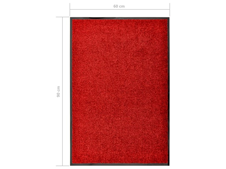 vidaXL Wycieraczka z możliwością prania, czerwona, 60 x 90 cm Kolor Czerwony Tworzywo sztuczne Kategoria Wycieraczki