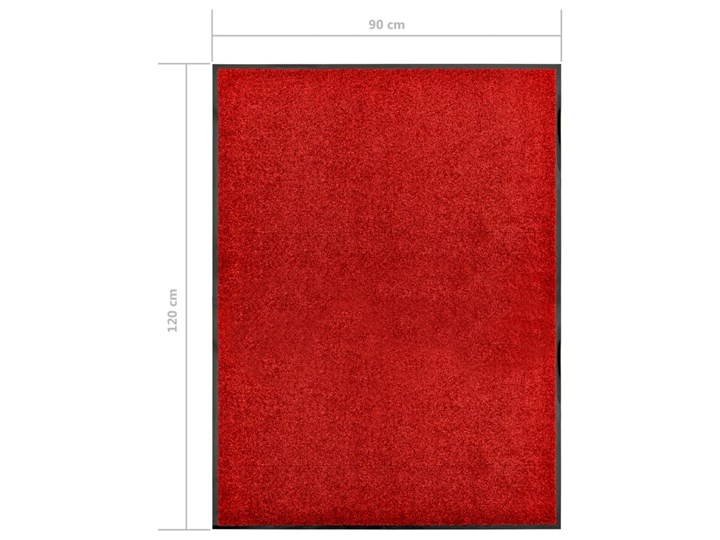 vidaXL Wycieraczka z możliwością prania, czerwona, 90 x 120 cm Tworzywo sztuczne Kolor Czerwony Kategoria Wycieraczki