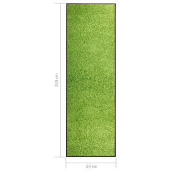 vidaXL Wycieraczka z możliwością prania, zielona, 60 x 180 cm
