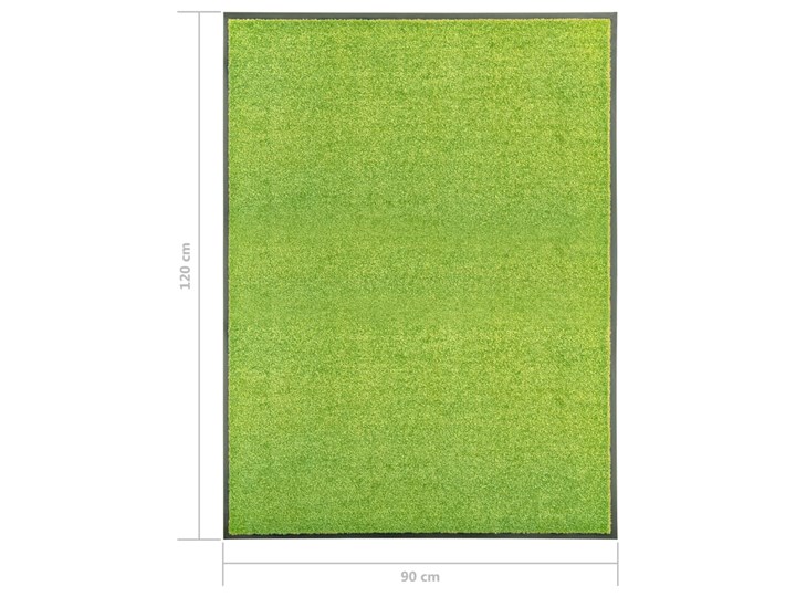 vidaXL Wycieraczka z możliwością prania, zielona, 90 x 120 cm Tworzywo sztuczne Kolor Zielony