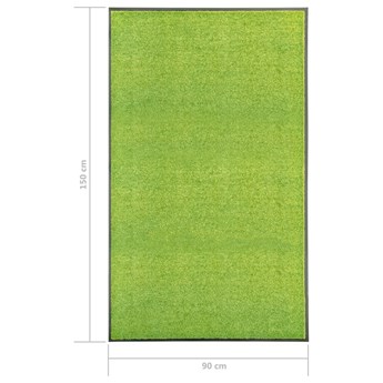vidaXL Wycieraczka z możliwością prania, zielona, 90 x 150 cm