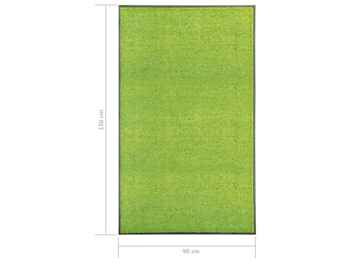 vidaXL Wycieraczka z możliwością prania, zielona, 90 x 150 cm