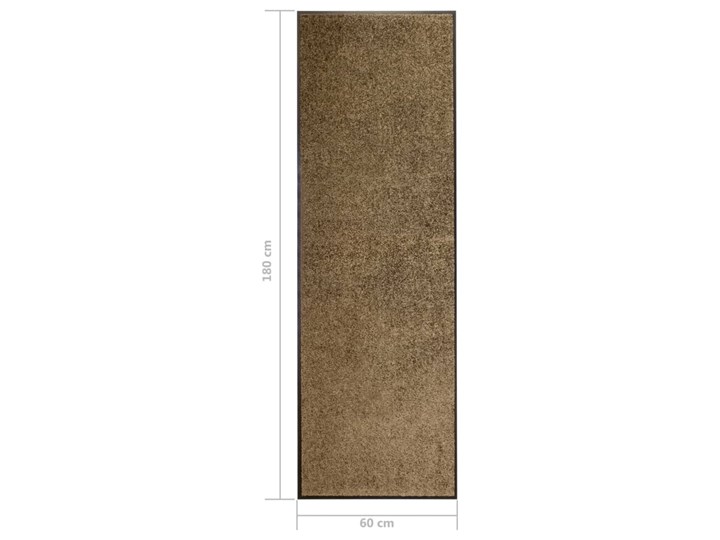 vidaXL Wycieraczka z możliwością prania, brązowa, 60 x 180 cm Tworzywo sztuczne Kolor Brązowy