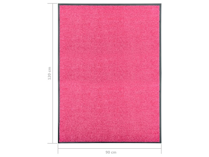 vidaXL Wycieraczka z możliwością prania, różowa, 90 x 120 cm Tworzywo sztuczne Kolor Różowy