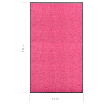 vidaXL Wycieraczka z możliwością prania, różowa, 90 x 150 cm