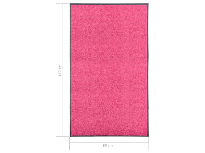vidaXL Wycieraczka z możliwością prania, różowa, 90 x 150 cm Tworzywo sztuczne Kolor Różowy