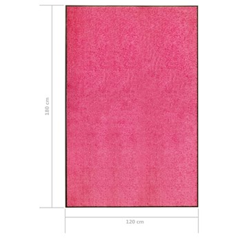 vidaXL Wycieraczka z możliwością prania, różowa, 120 x 180 cm