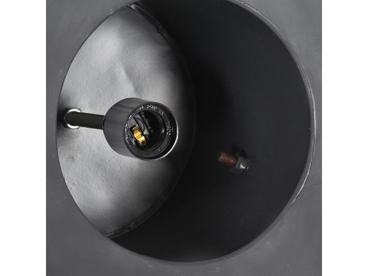 vidaXL Industrialna lampa wisząca, 25 W, szara, okrągła, 52 cm, E27 Metal Lampa z kloszem Stal Drewno Kategoria Lampy wiszące
