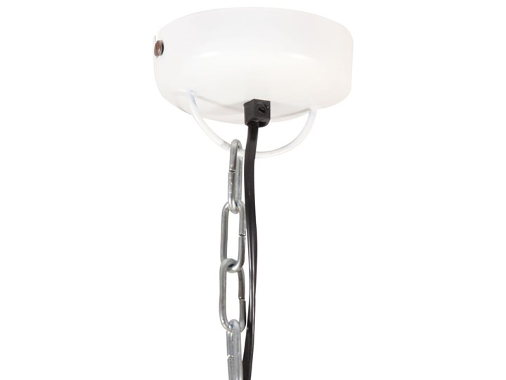 vidaXL Industrialna lampa wisząca, białe żelazo i drewno, 45 cm, E27 Lampa z kloszem Metal Pomieszczenie Jadalnia Stal Kolor Biały