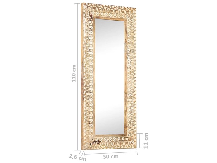 vidaXL Lustro w ręcznie rzeźbionej ramie, 110x50x2,6 cm, drewno mango Prostokątne Kategoria Lustra