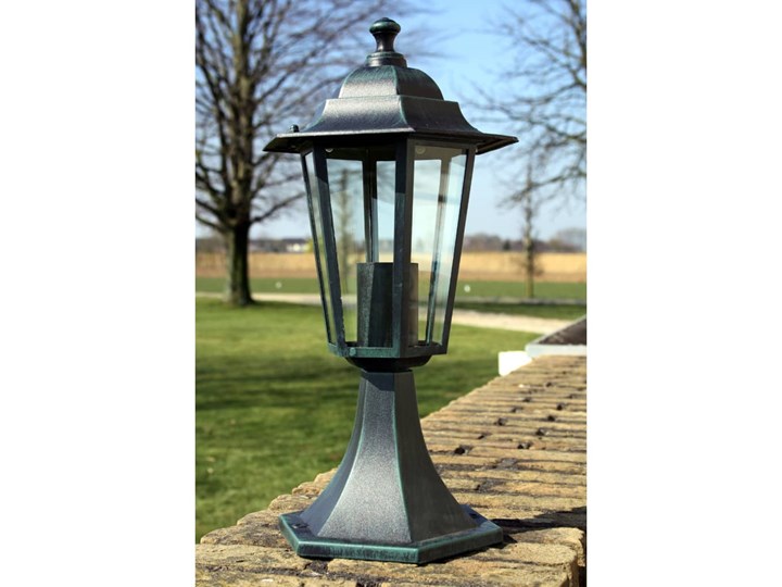 vidaXL Lampy ogrodowe, 2 szt., ciemnozielone/czarne, aluminium Latarnia Kolor Zielony