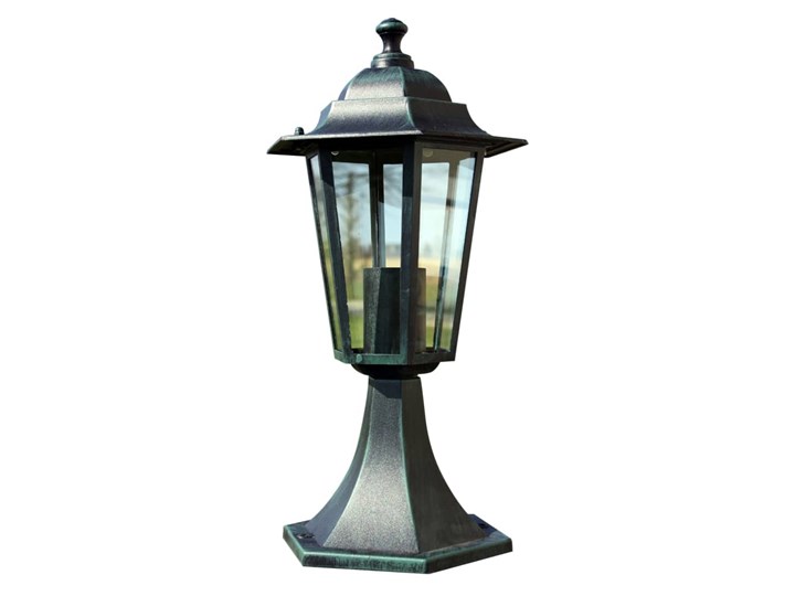 vidaXL Lampy ogrodowe, 2 szt., ciemnozielone/czarne, aluminium Latarnia Kolor Zielony
