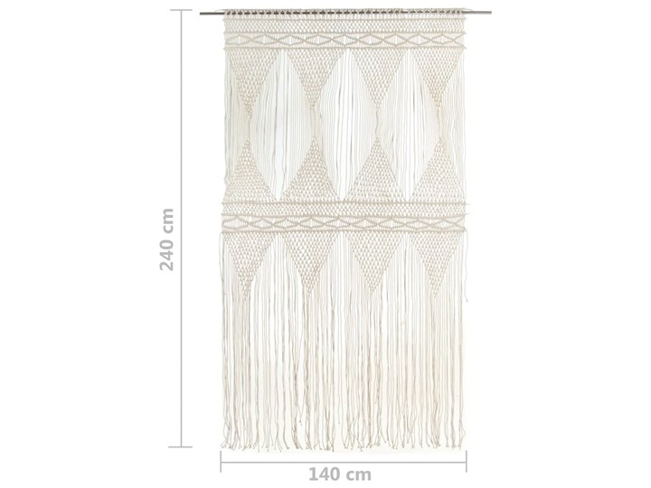 vidaXL Zasłona z makramy, 140 x 240 cm, bawełna Zasłona sznurkowa 140x240 cm Typ Zasłony gotowe