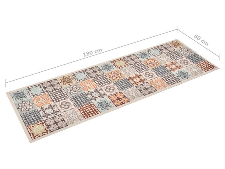 vidaXL Kuchenny dywanik podłogowy Mosaic Colour, 60x180 cm Syntetyk Prostokątny Dywany Dywaniki Kolor Szary