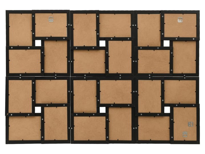 vidaXL Ramka na 24 zdjęcia 10x15 cm, czarna, MDF Tworzywo sztuczne Pomieszczenie Salon Stojak na zdjęcia Drewno Pomieszczenie Sypialnia