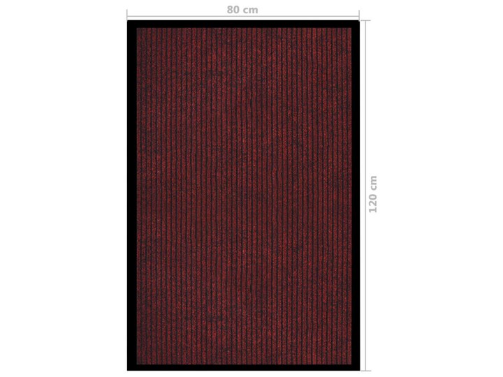 vidaXL Wycieraczka, prążkowana, czerwona, 80 x 120 cm Kolor Czerwony