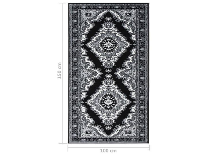 vidaXL Chodnik dywanowy, BCF, czarny, 100x150 cm Syntetyk Dywany Chodniki Prostokątny Kategoria Dywany
