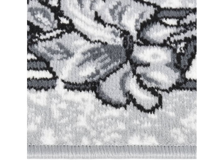 vidaXL Chodnik dywanowy, BCF, szary, 100x150 cm Syntetyk Dywany Chodniki Pomieszczenie Sypialnia Prostokątny Wzór Roślinny
