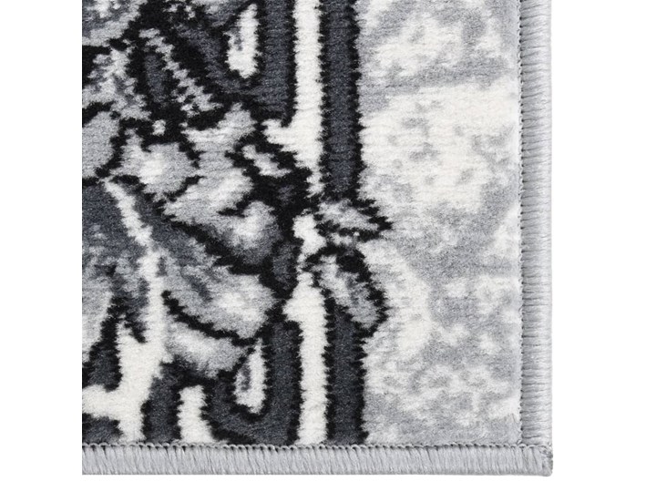 vidaXL Chodnik dywanowy, BCF, szary, 100x150 cm Wzór Roślinny Chodniki Prostokątny Syntetyk Dywany Pomieszczenie Sypialnia