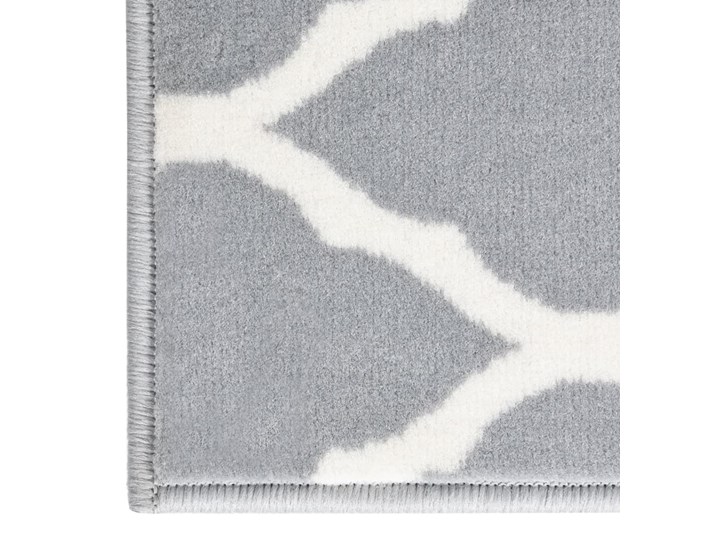 vidaXL Chodnik dywanowy, BCF, szaro-biały, 100x200 cm Dywany Wzór Geometryczny Syntetyk Chodniki Prostokątny Kolor Szary