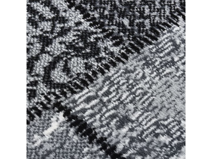 vidaXL Chodnik dywanowy, BCF, szary z geometrycznym wzorem, 100x150 cm Syntetyk Dywany Prostokątny Chodniki Dywaniki Pomieszczenie Sypialnia
