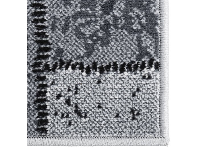 vidaXL Chodnik dywanowy, BCF, szary z geometrycznym wzorem, 100x150 cm Dywany Pomieszczenie Salon Prostokątny Chodniki Dywaniki Syntetyk Pomieszczenie Sypialnia