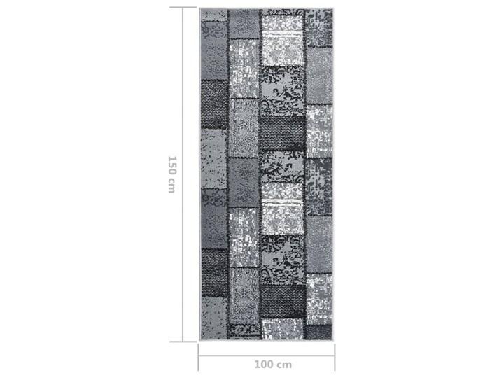 vidaXL Chodnik dywanowy, BCF, szary z geometrycznym wzorem, 100x150 cm Chodniki Pomieszczenie Salon Dywaniki Prostokątny Dywany Syntetyk Pomieszczenie Sypialnia