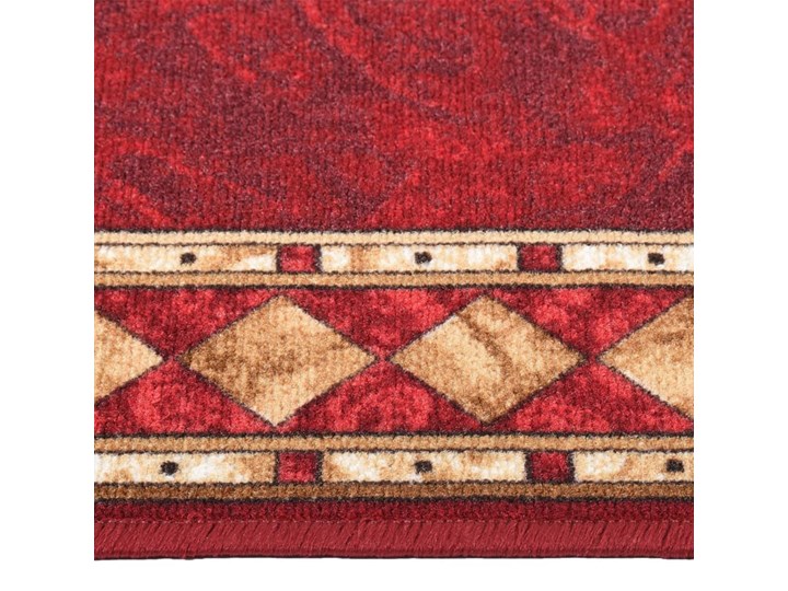 vidaXL Bieżnik dywanowy, czerwony, 100x150 cm, antypoślizgowy Nakładki schodowe Dywany Prostokątny Syntetyk Dywaniki Bawełna Pomieszczenie Przedpokój